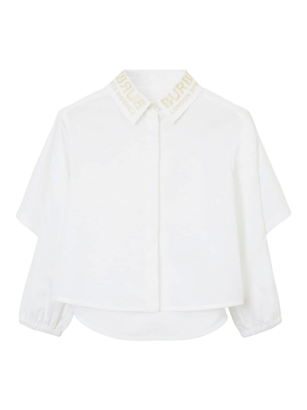 Burberry Kids Cape-detail cotton poplin shirt - White von Burberry Kids