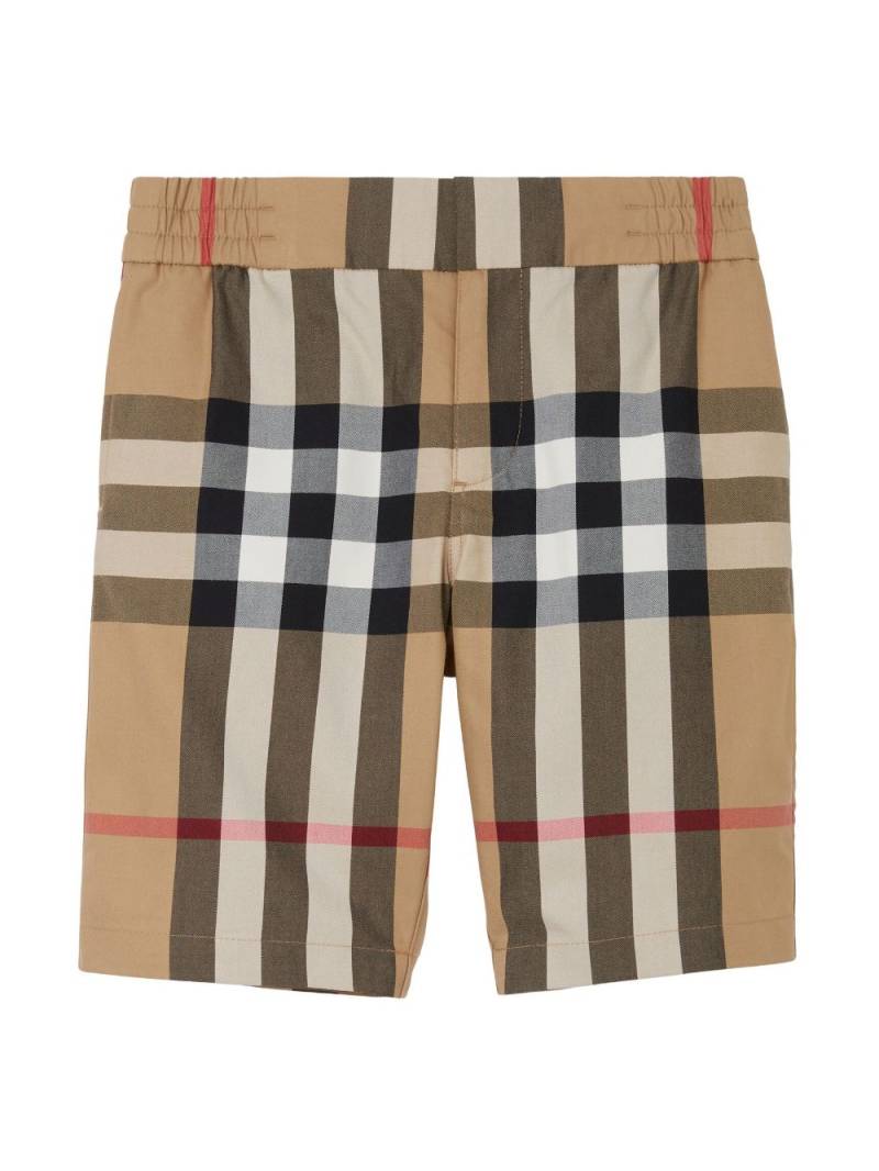 Burberry Kids Halford Check print shorts - Neutrals von Burberry Kids