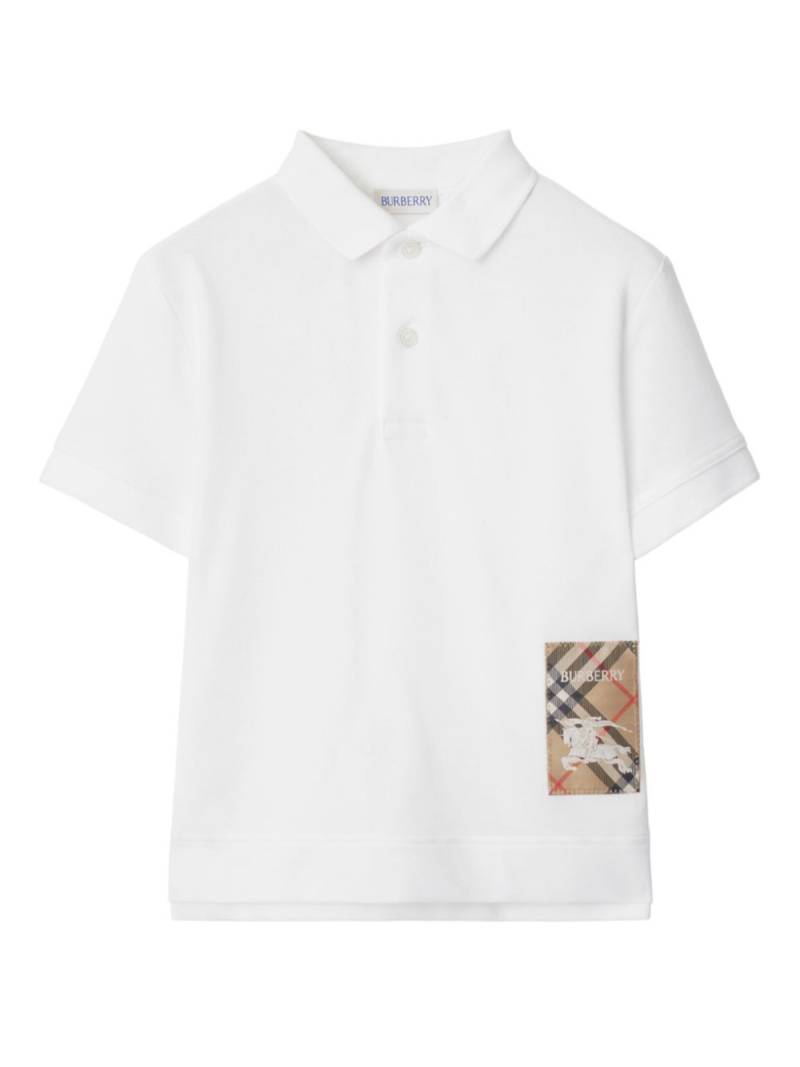 Burberry Kids Check Label polo shirt - White von Burberry Kids