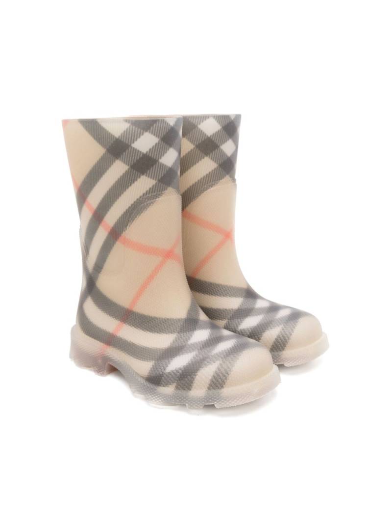 Burberry Kids Check March boots - Neutrals von Burberry Kids