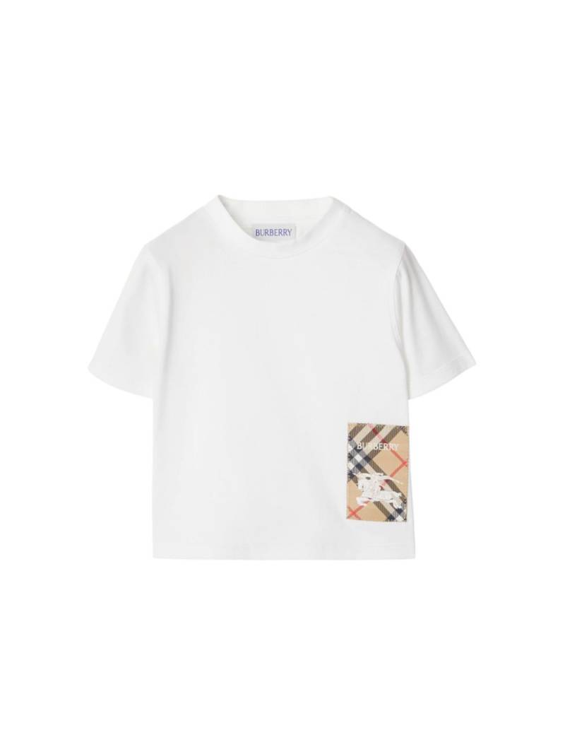 Burberry Kids Check cotton T-shirt - White von Burberry Kids