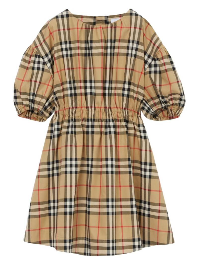 Burberry Kids Check cotton dress - Neutrals von Burberry Kids