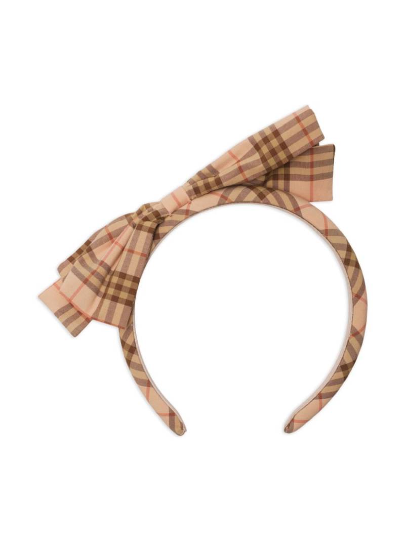 Burberry Kids Check cotton headband - Neutrals von Burberry Kids