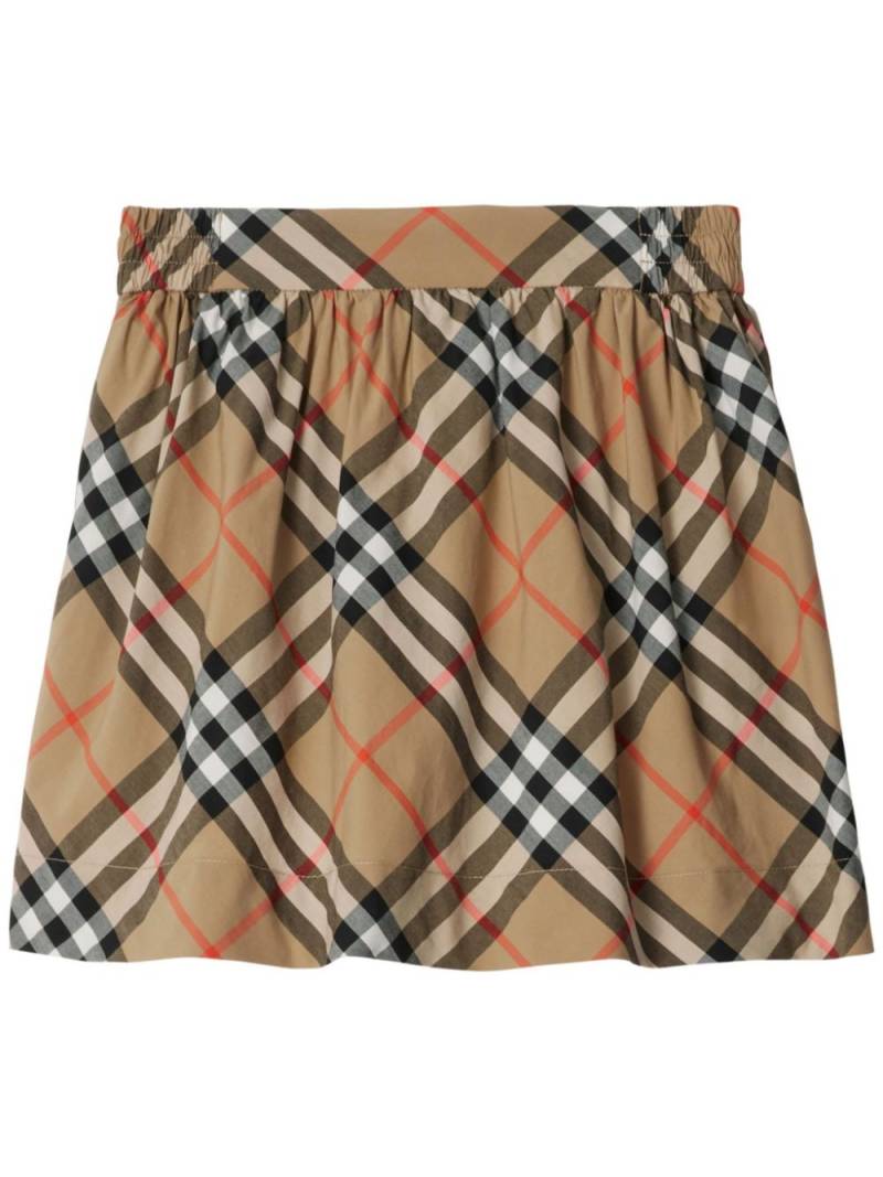 Burberry Kids Check cotton skirt - Neutrals von Burberry Kids