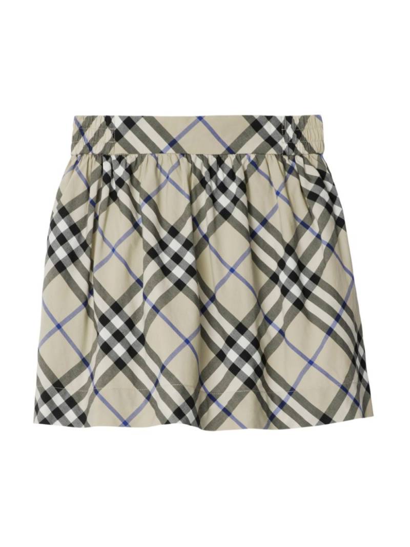 Burberry Kids Check cotton skirt - Neutrals von Burberry Kids