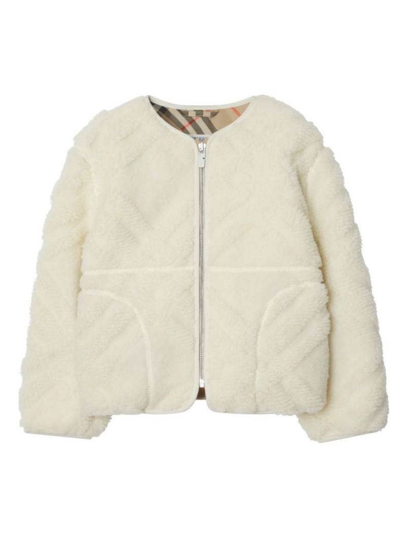 Burberry Kids Check fleece jacket - White von Burberry Kids