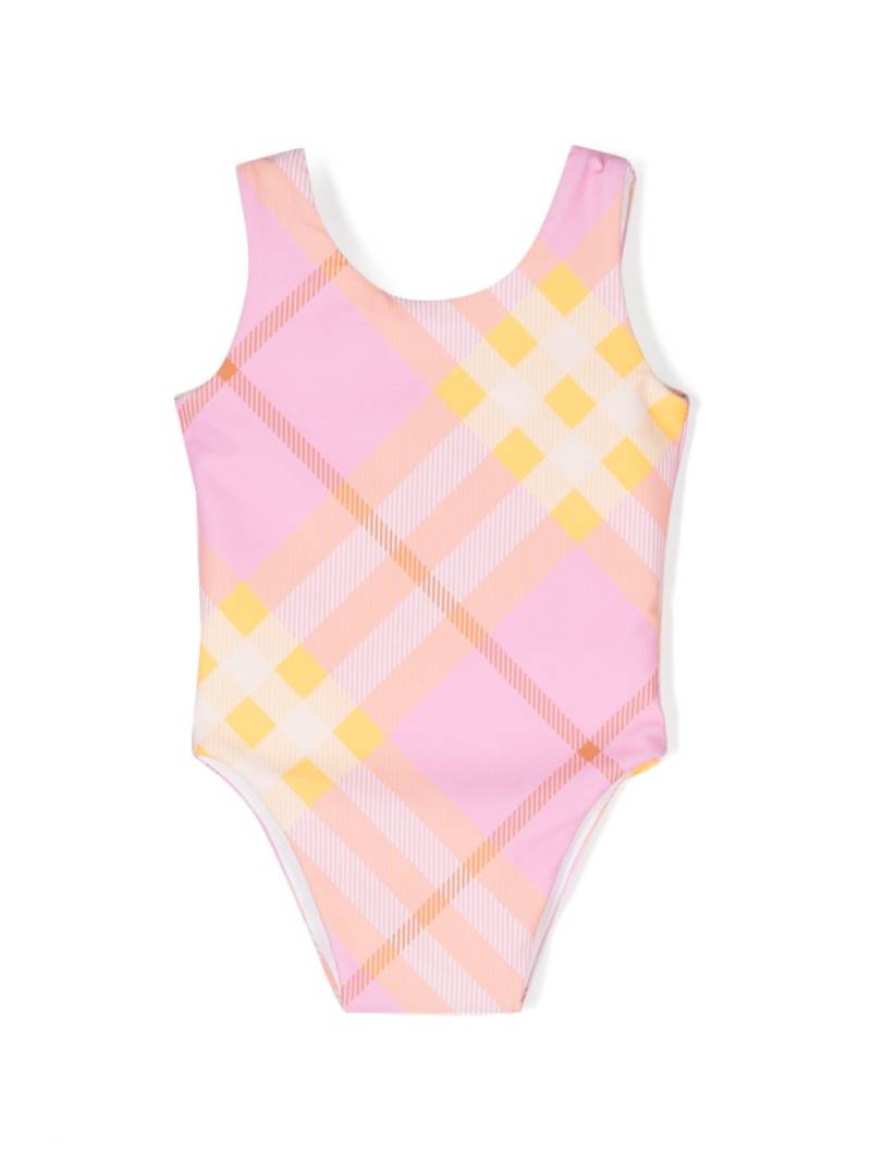 Burberry Kids Check-lprint swimsuit - Pink von Burberry Kids