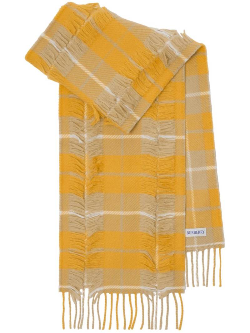 Burberry Kids Check wool scarf - Yellow von Burberry Kids