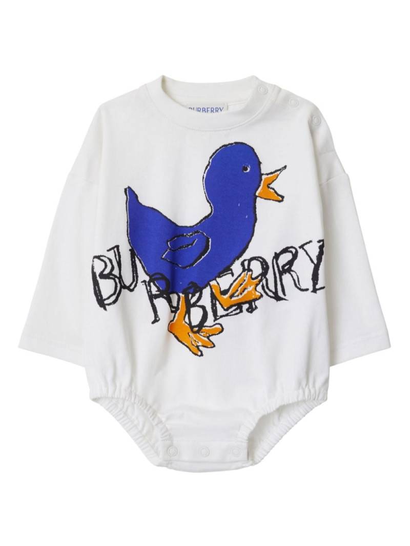 Burberry Kids Duck cotton body - White von Burberry Kids