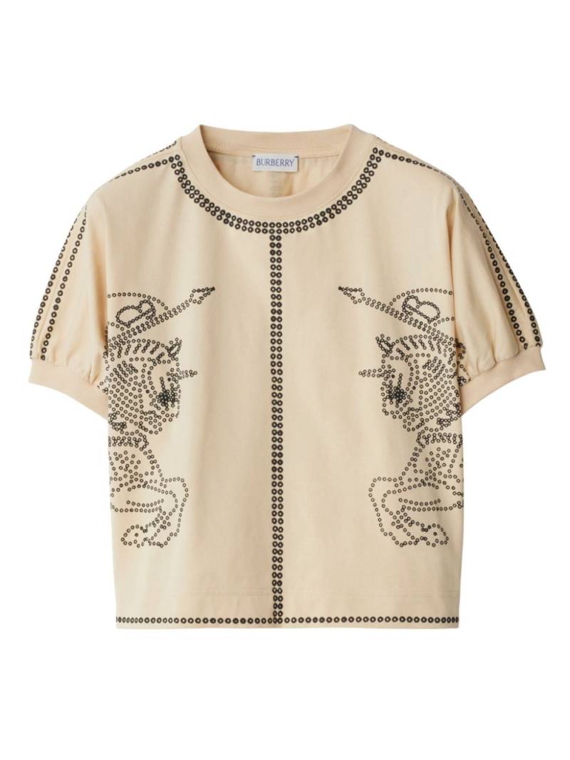 Burberry Kids EKD cotton T-shirt - Neutrals von Burberry Kids