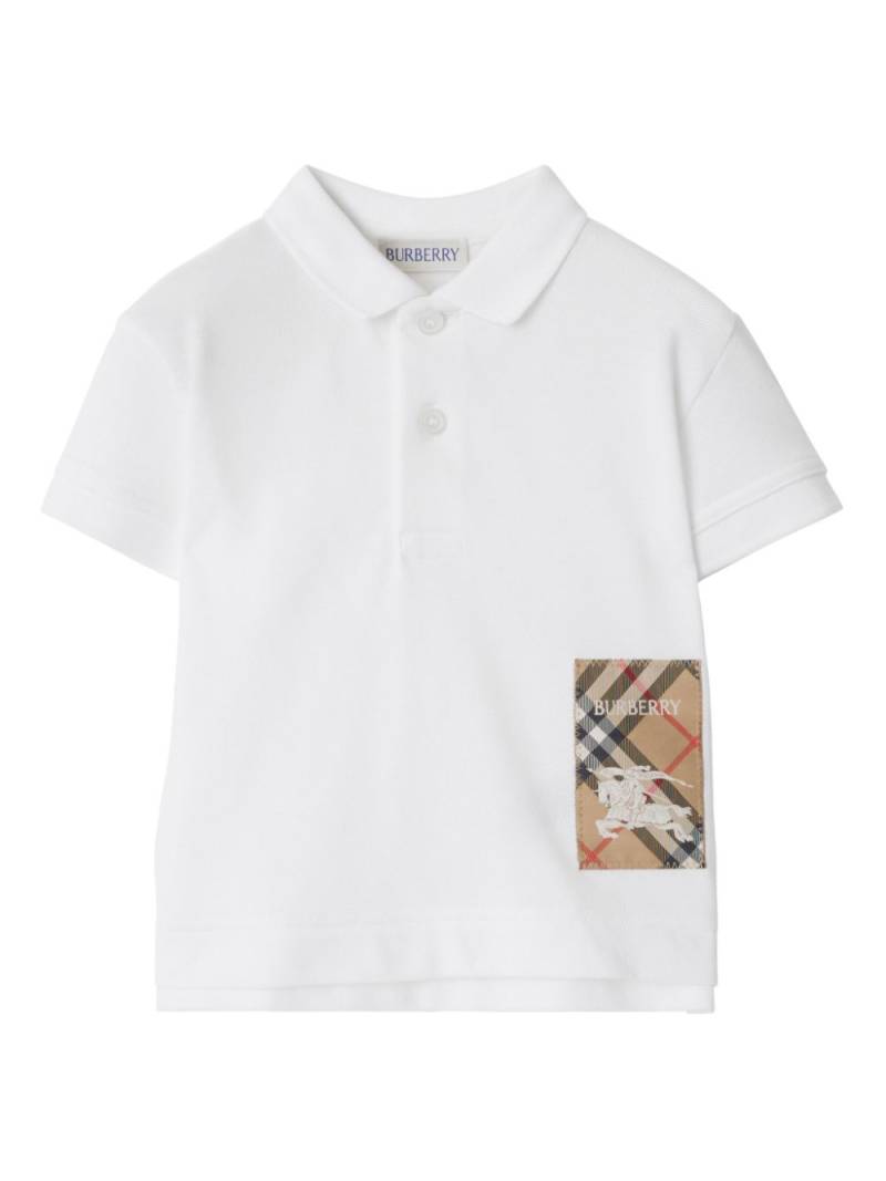 Burberry Kids EKD cotton polo shirt - White von Burberry Kids