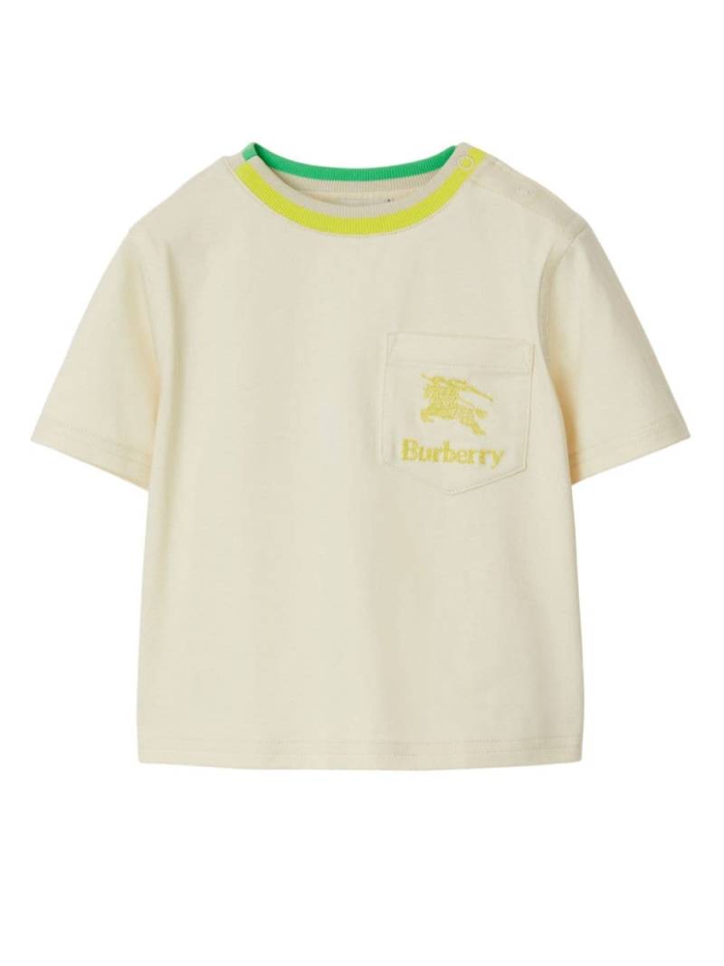 Burberry Kids EKD-embroidered cotton T-shirt - Neutrals von Burberry Kids