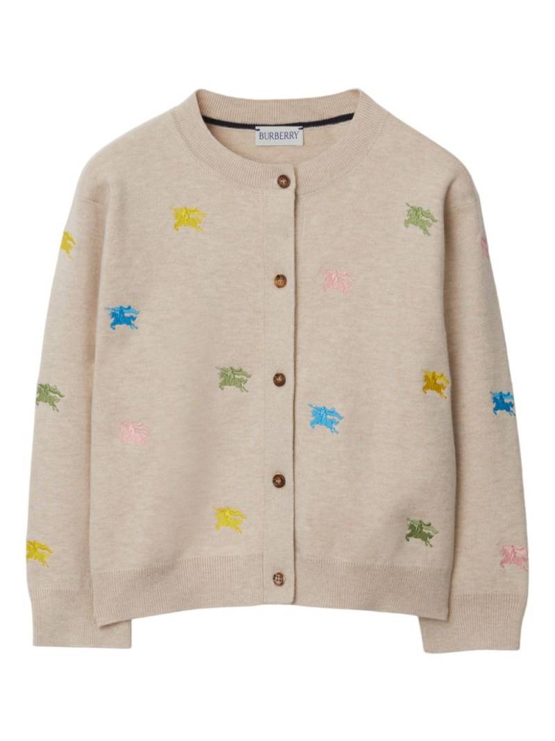 Burberry Kids EKD logo-embroidered cardigan - Neutrals von Burberry Kids