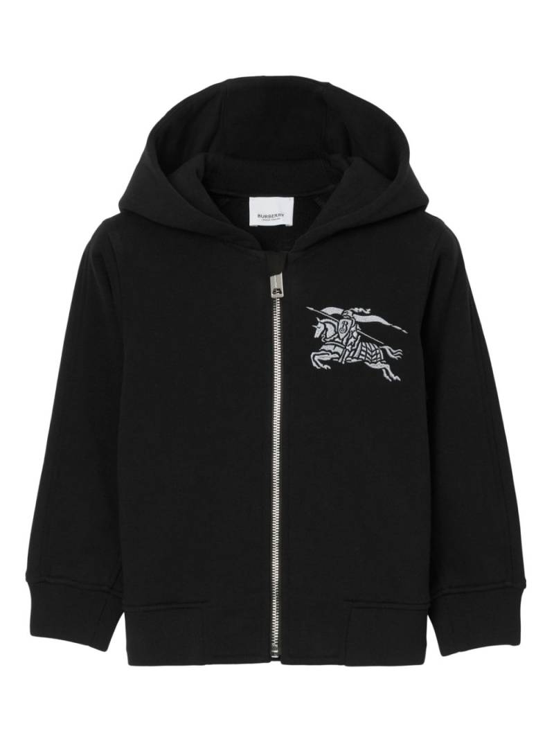 Burberry Kids EKD logo-embroidered hoodie - Black von Burberry Kids