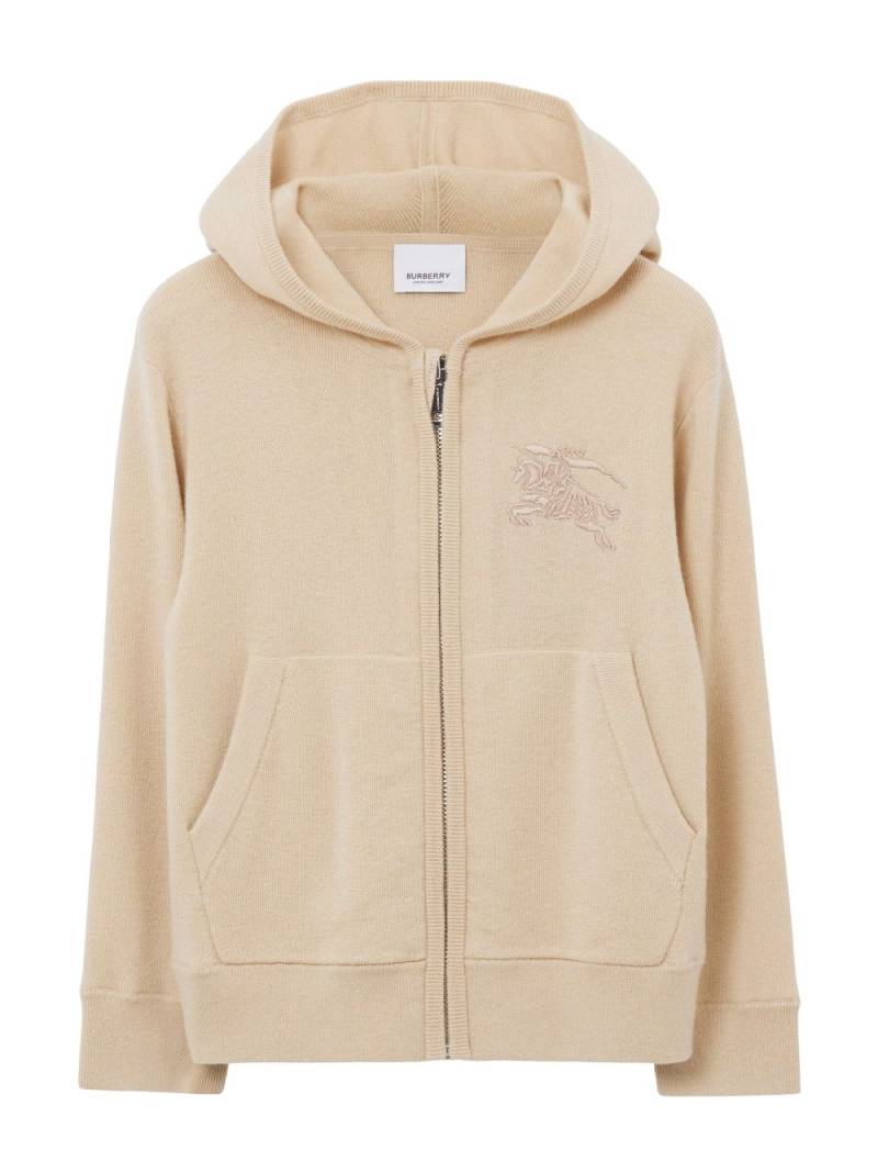 Burberry Kids EKD zip-up cashmere hoodie - Neutrals von Burberry Kids