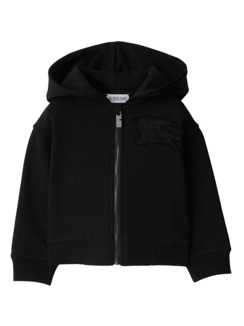 Burberry Kids Equestrian Knight-appliqué cotton hoodie - Black von Burberry Kids