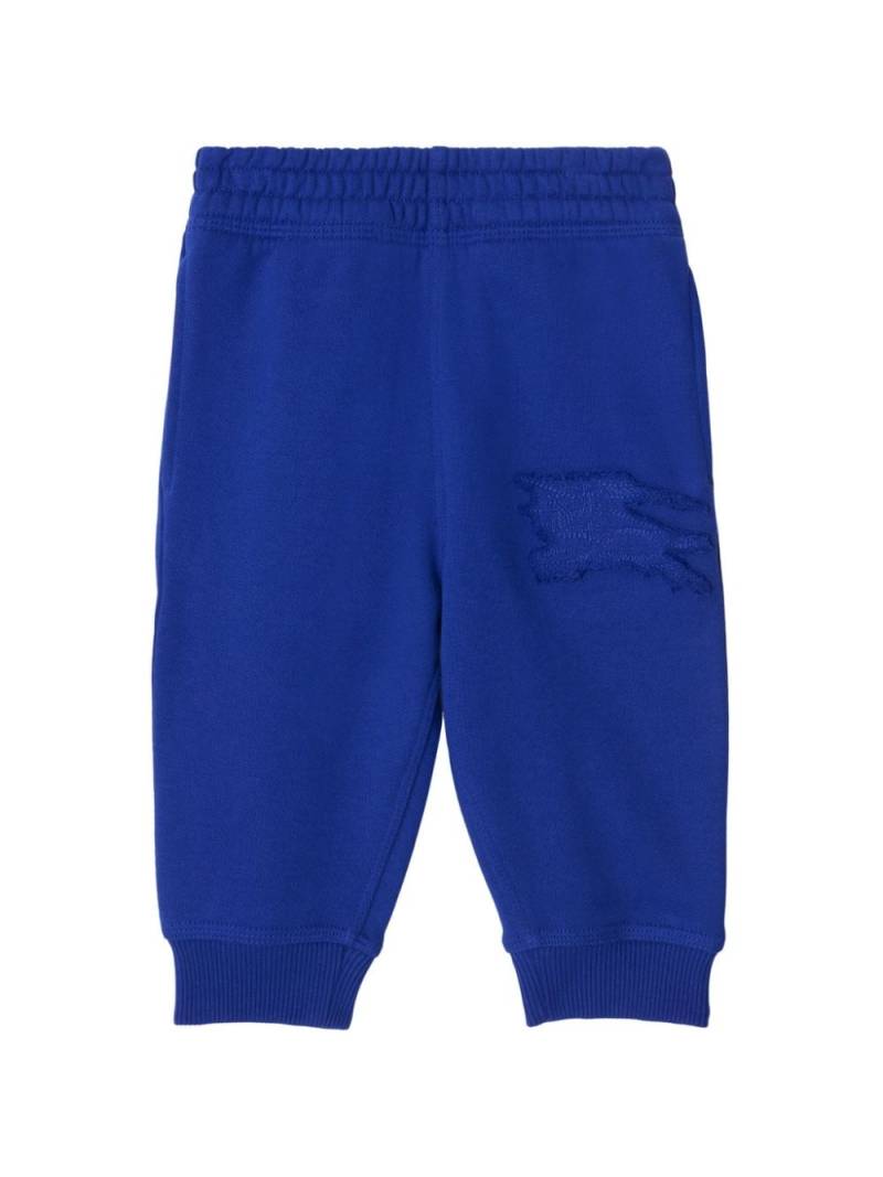 Burberry Kids Equestrian Knight-appliqué cotton track pants - Blue von Burberry Kids