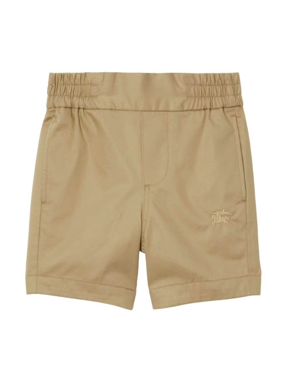 Burberry Kids Equestrian Knight-embroidered cotton shorts - Neutrals von Burberry Kids