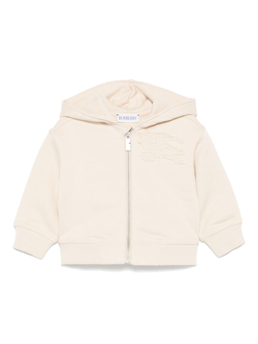 Burberry Kids Equestrian Knight zipped cotton hoodie - Neutrals von Burberry Kids