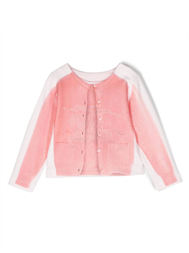 Burberry Kids Equestrian Knight-motif cotton cardigan - Pink von Burberry Kids