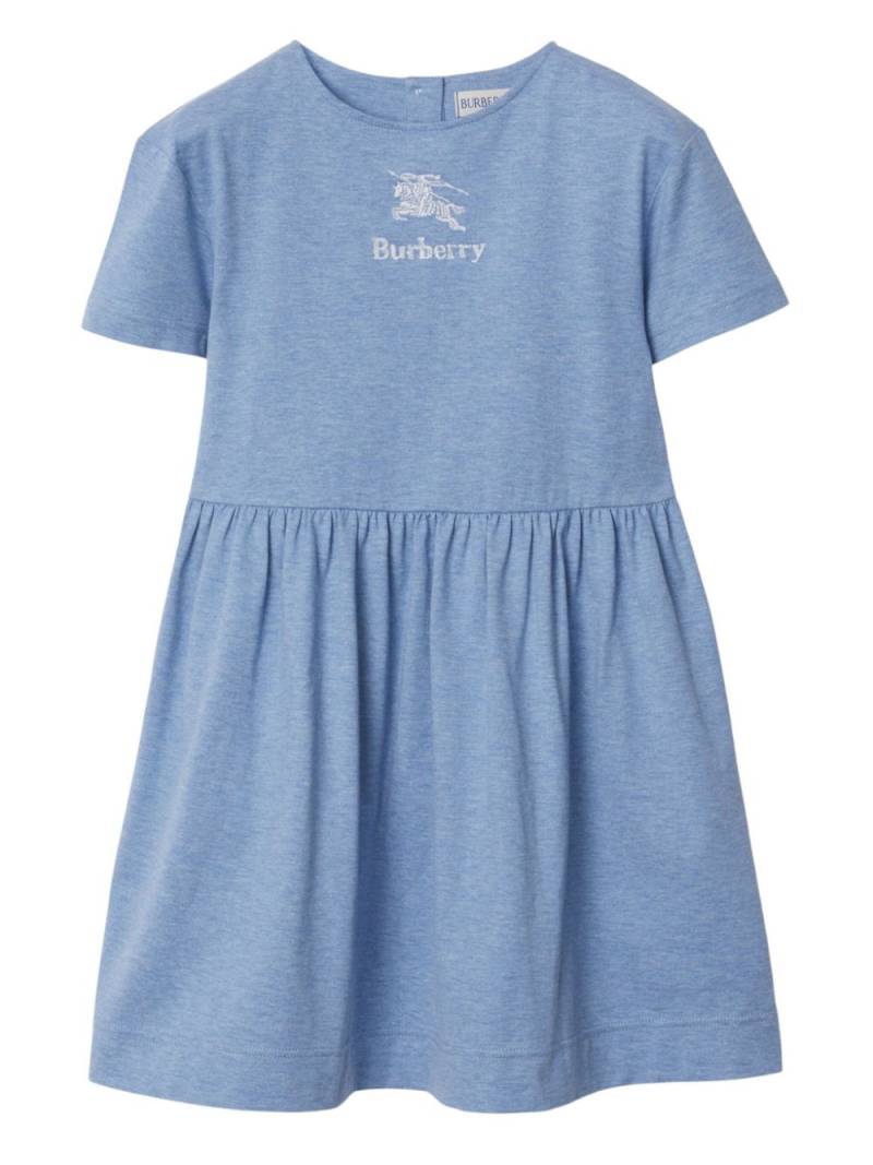 Burberry Kids Equestrian Knight-print cotton dress - Blue von Burberry Kids