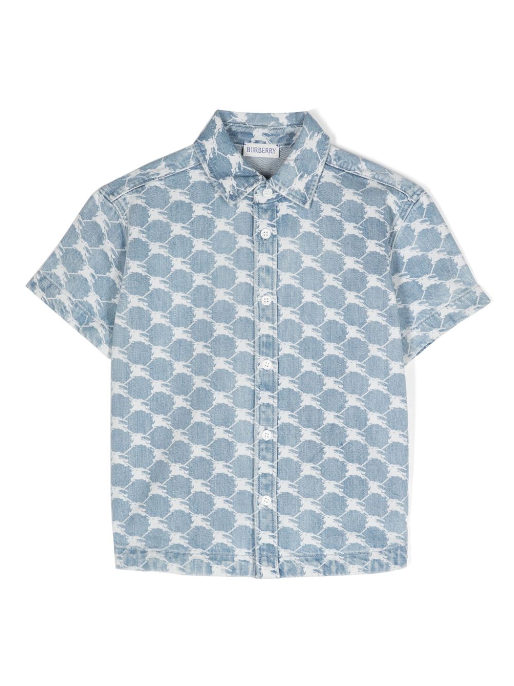 Burberry Kids Equestrian Knight-print denim shirt - Blue von Burberry Kids