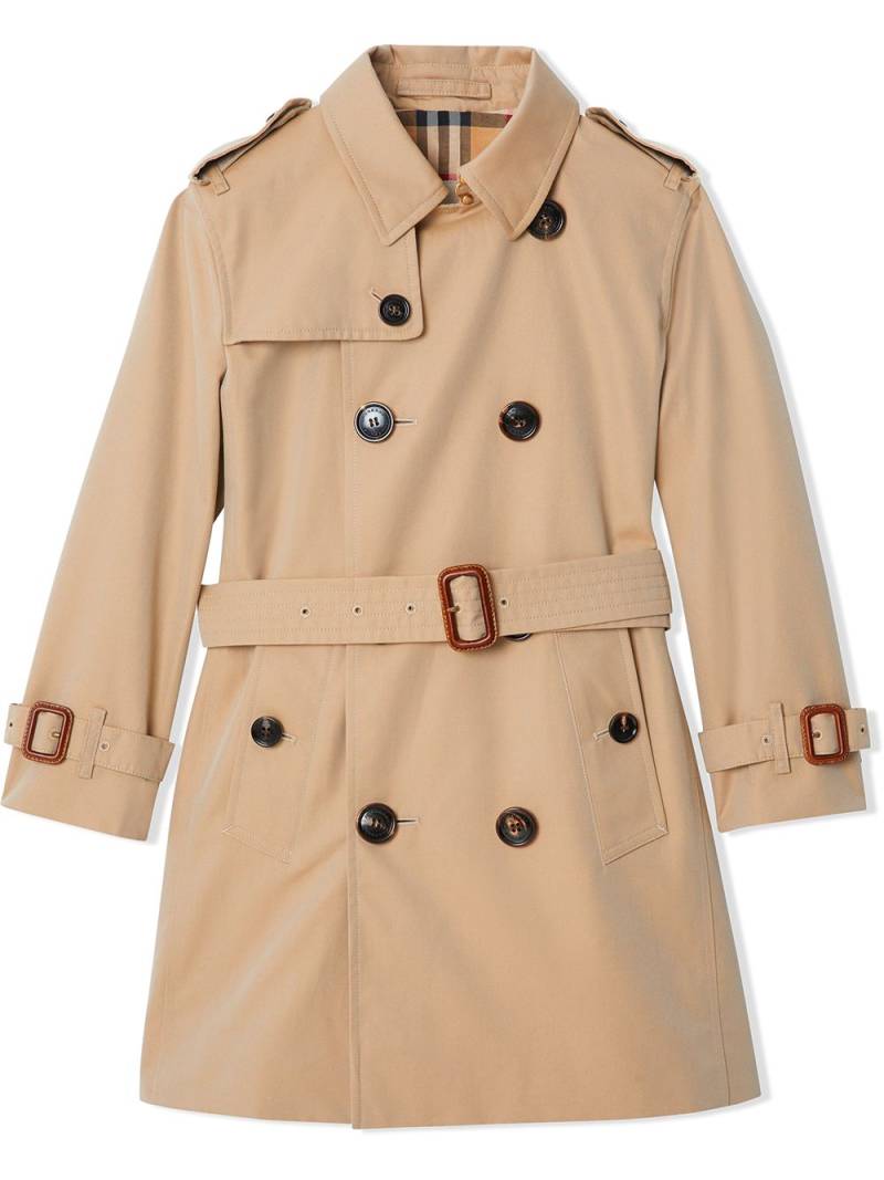 Burberry Kids Gabardine trench coat - Brown von Burberry Kids