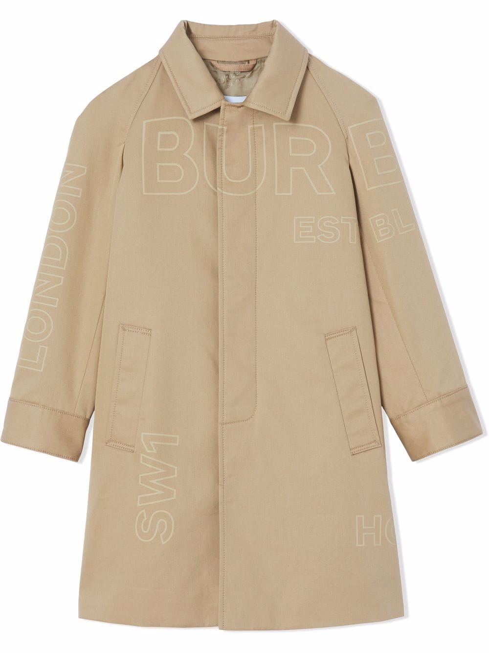 Burberry Kids Horseferry print cotton twill car coat - Neutrals von Burberry Kids