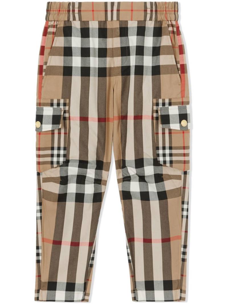 Burberry Kids Mixed Vintage Check cargo trousers - Neutrals von Burberry Kids