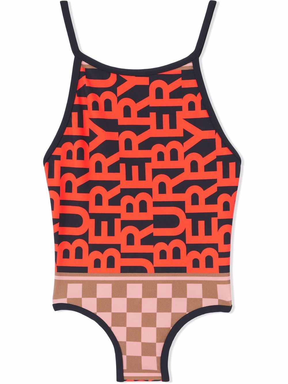 Burberry Kids Montage-print swimsuit - Red von Burberry Kids