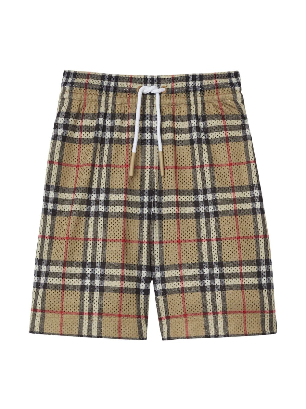 Burberry Kids Vintage Check-print perforated shorts - Neutrals von Burberry Kids