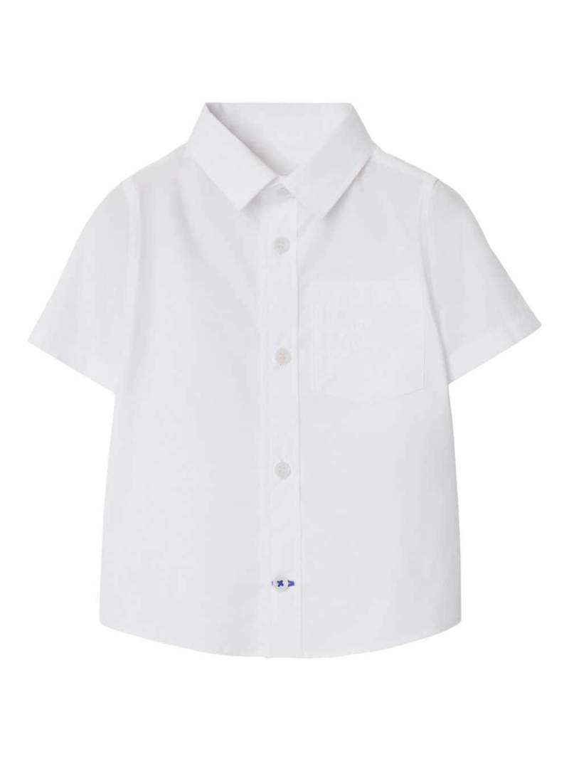 Burberry Kids Stretch Cotton Shirt - White von Burberry Kids