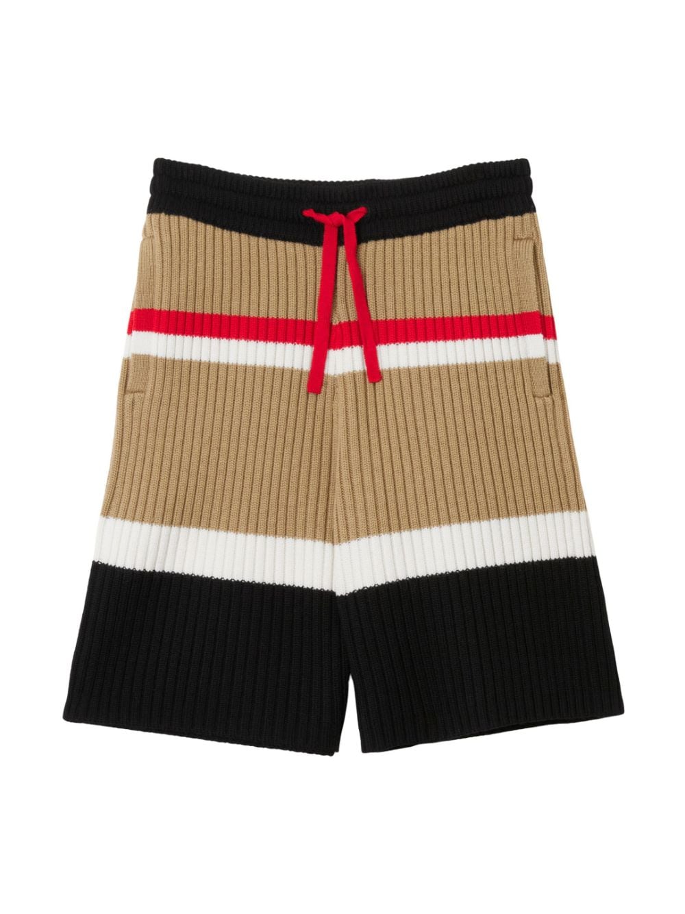 Burberry Kids striped wool drawstring shorts - Black von Burberry Kids
