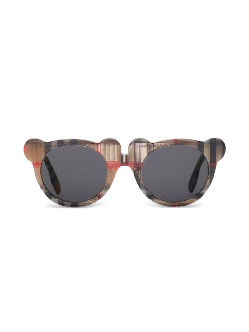 Burberry Kids Teddy Bear-frame checked sunglasses - Brown von Burberry Kids