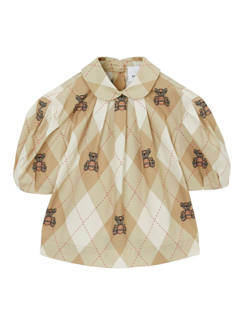 Burberry Kids Thomas Bear Argyle cotton blouse - Brown von Burberry Kids