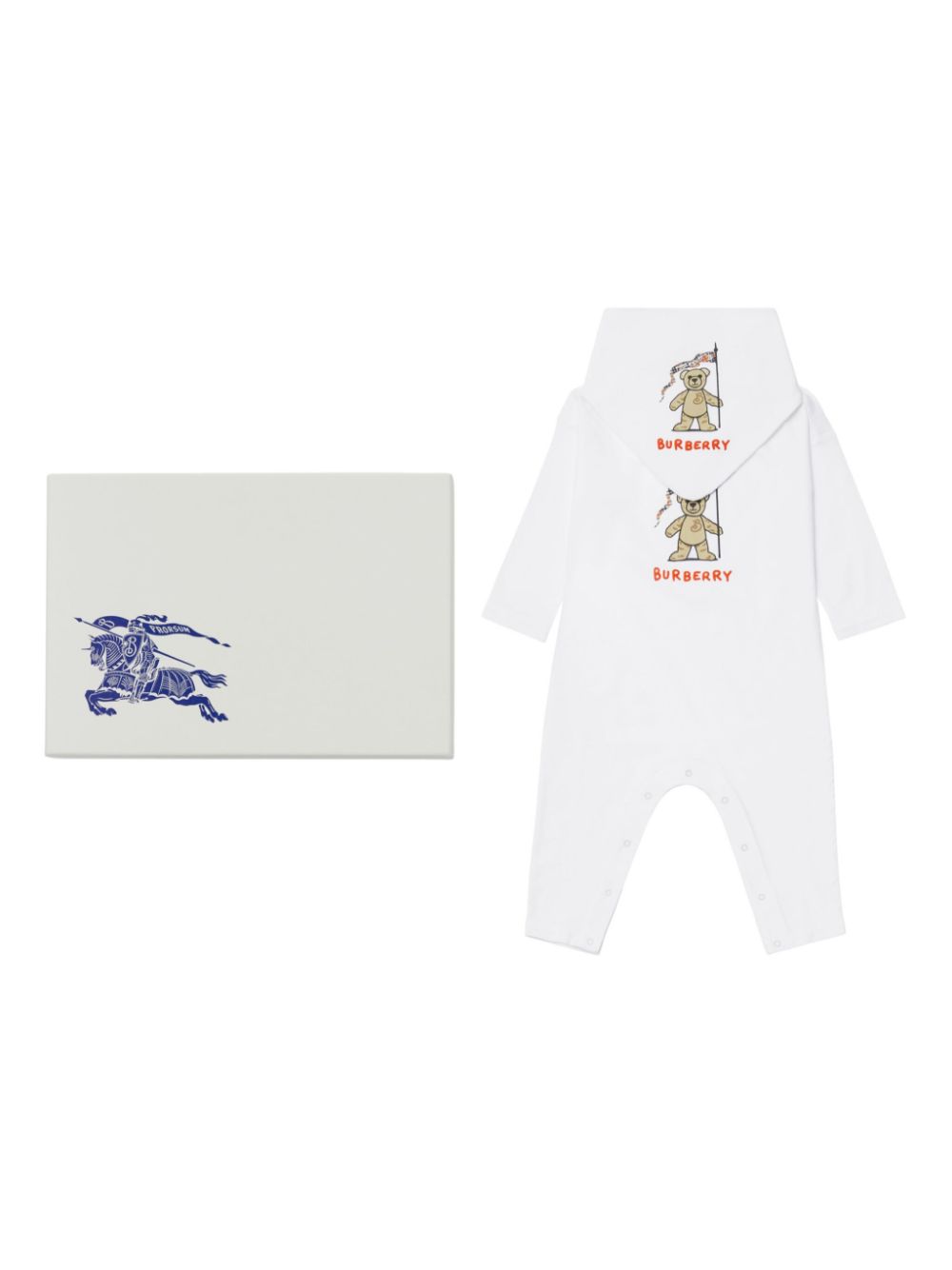 Burberry Kids Thomas Bear Cotton two-piece babygrow set - White von Burberry Kids