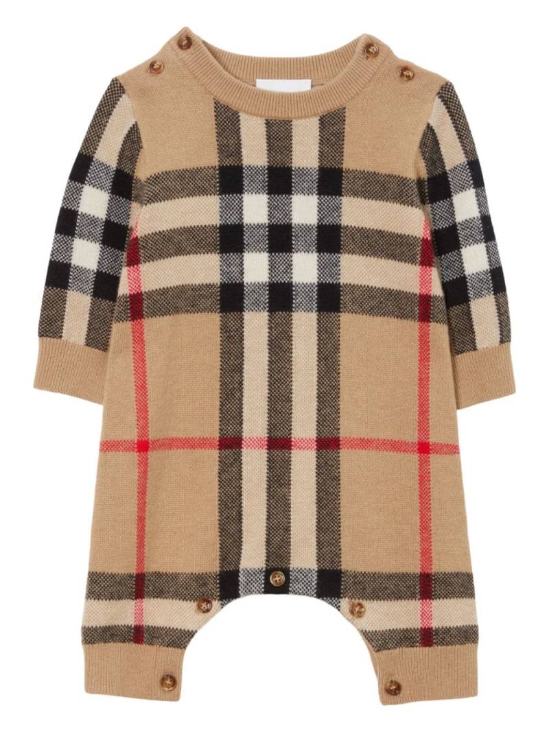 Burberry Kids Vintace Check babygrow set - Neutrals von Burberry Kids