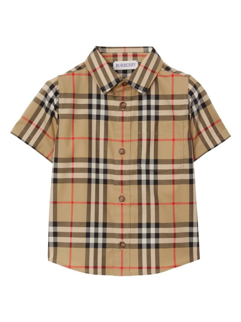 Burberry Kids Vintage Check cotton-blend shirt - Neutrals von Burberry Kids