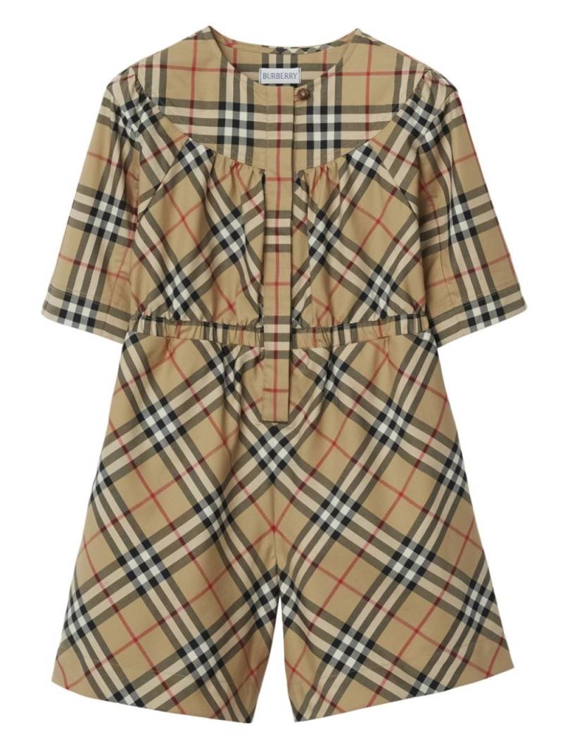 Burberry Kids Vintage Check cotton jumpsuit - Brown von Burberry Kids