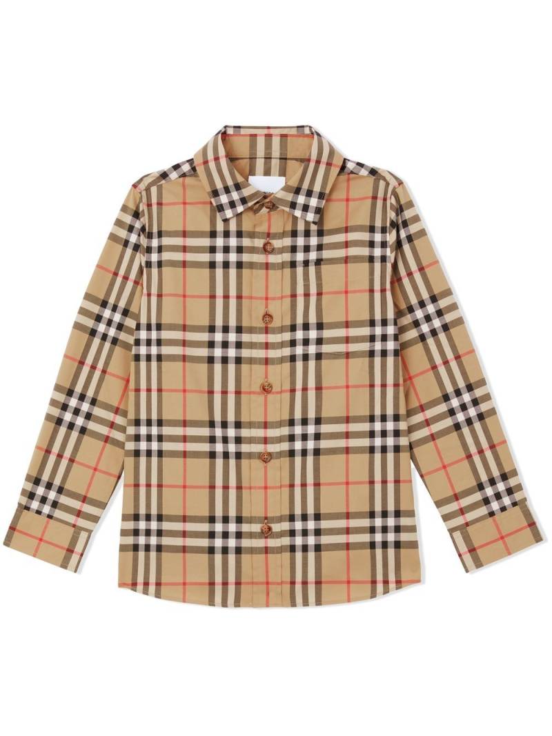 Burberry Kids Vintage Check long-sleeve shirt - Neutrals von Burberry Kids