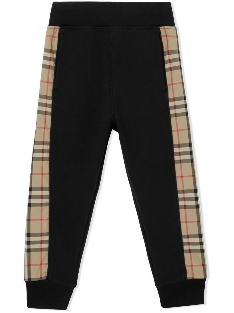 Burberry Kids Vintage Check panelled track pants - Black von Burberry Kids