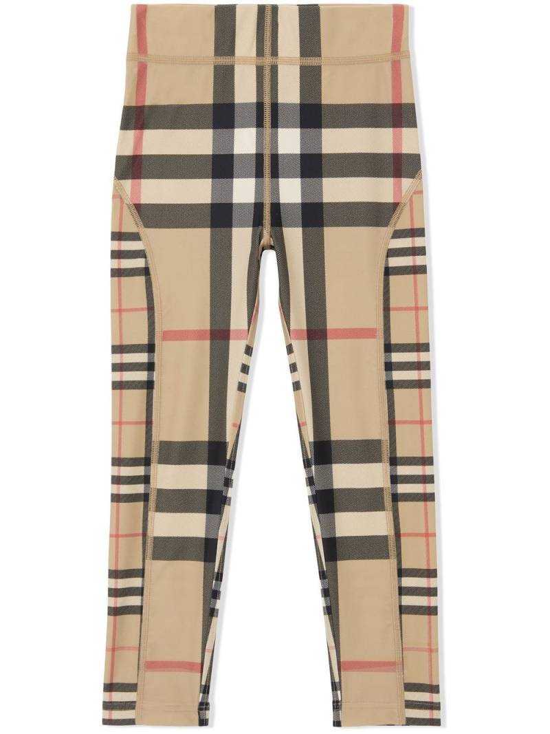 Burberry Kids Vintage Check-pattern leggings - Neutrals von Burberry Kids