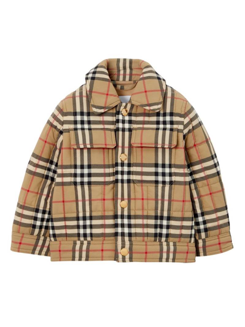 Burberry Kids Vintage Check-pattern quilted jacket - Neutrals von Burberry Kids