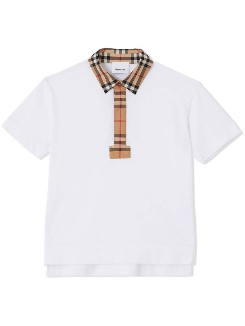 Burberry Kids Vintage Check polo shirt - White von Burberry Kids