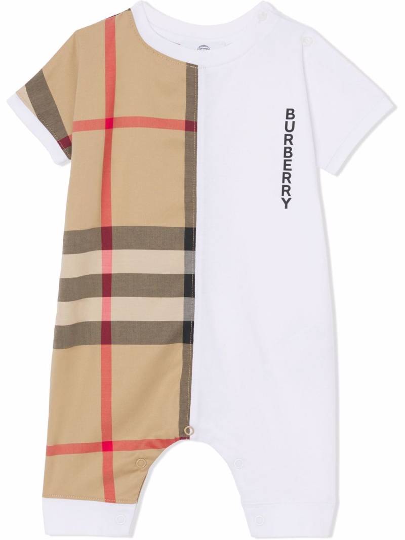 Burberry Kids Vintage Check-print babygrow - White von Burberry Kids