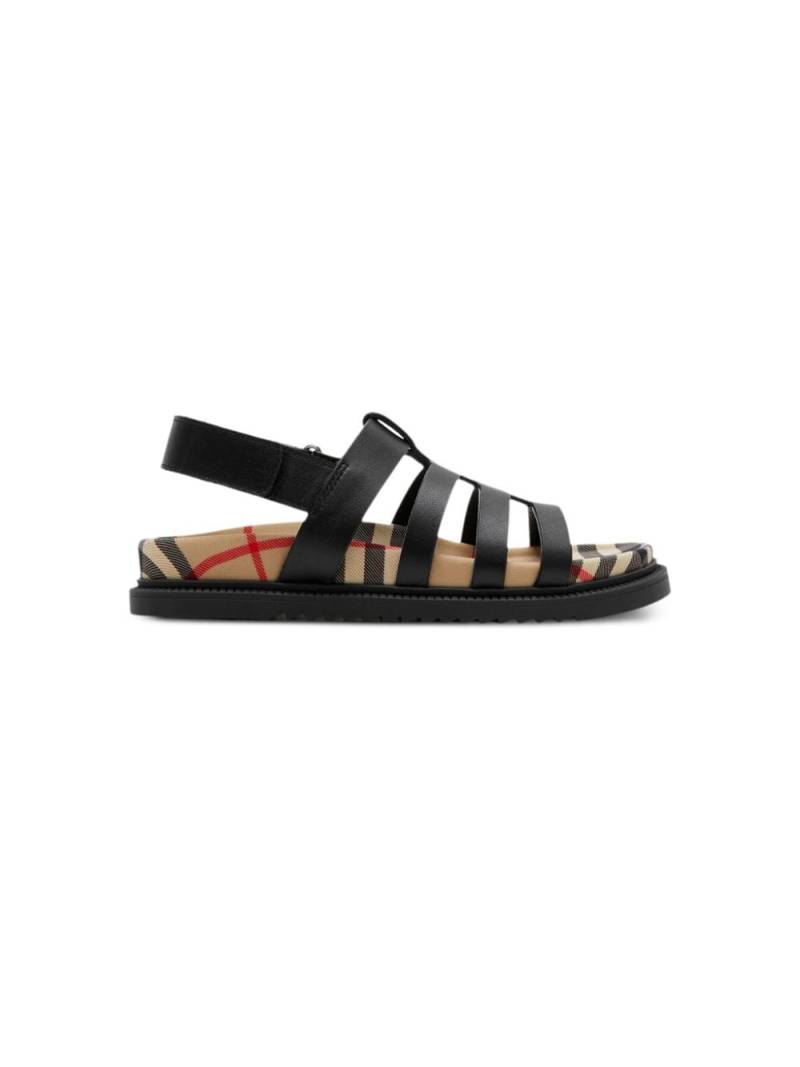 Burberry Kids Vintage Check-print leather sandals - Black von Burberry Kids