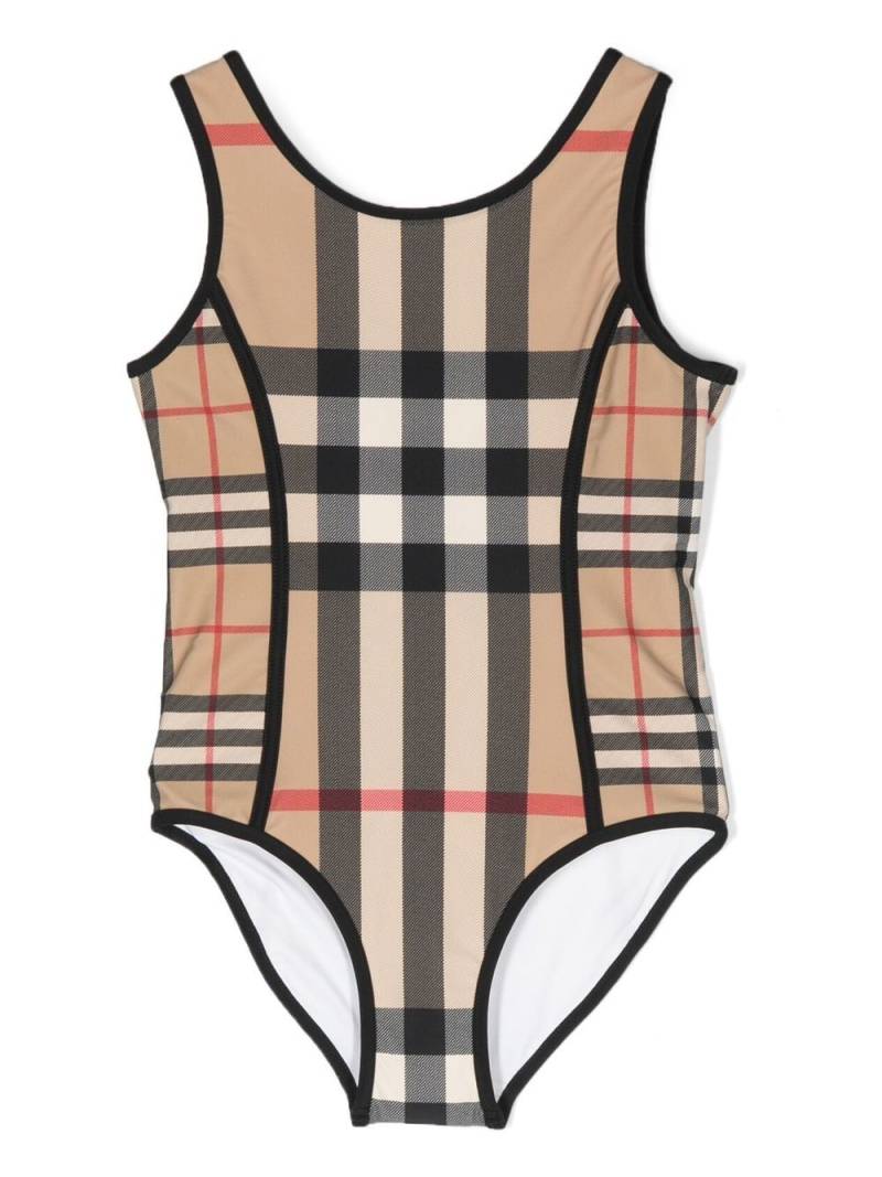 Burberry Kids Vintage Check-print swimsuit - Neutrals von Burberry Kids