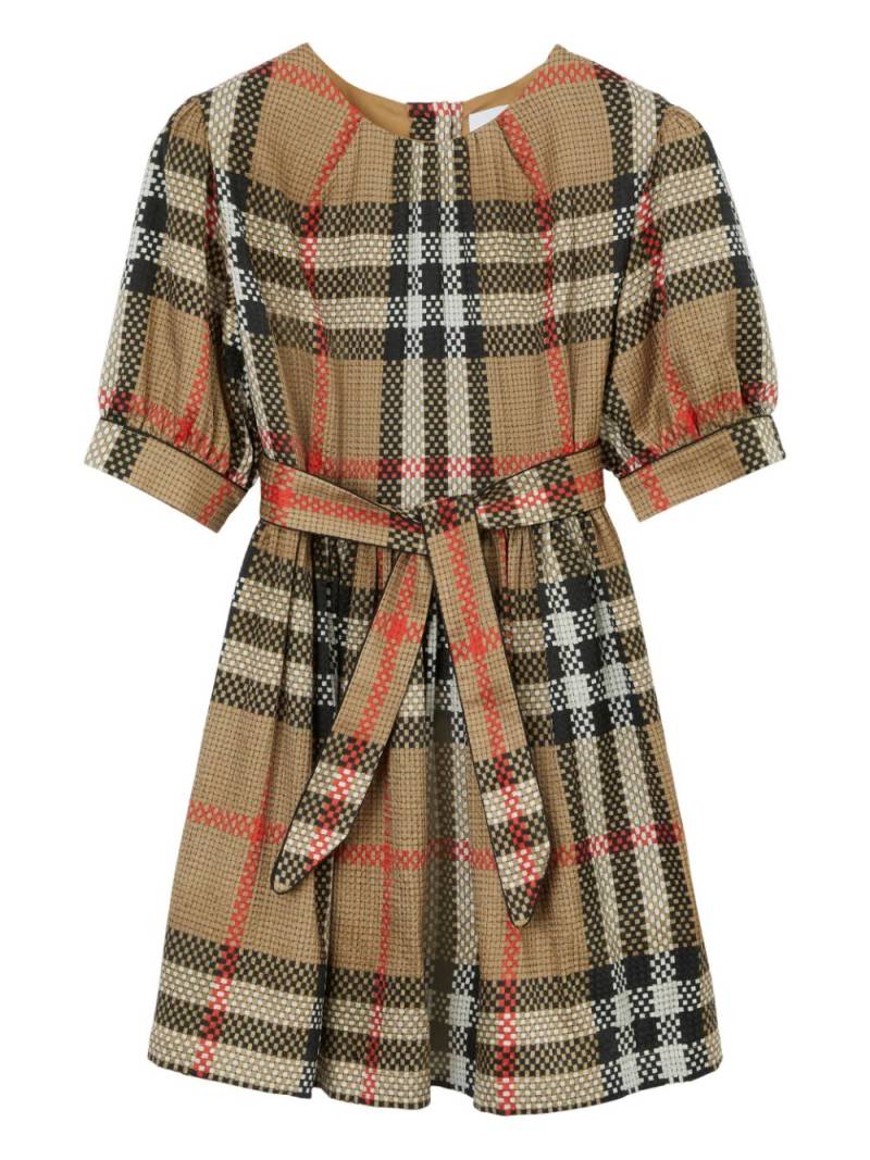 Burberry Kids Vintage-Check silk dress - Neutrals von Burberry Kids