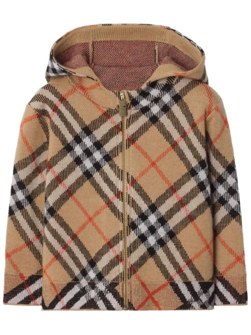 Burberry Kids Vintage Check wool hoodie - Brown von Burberry Kids