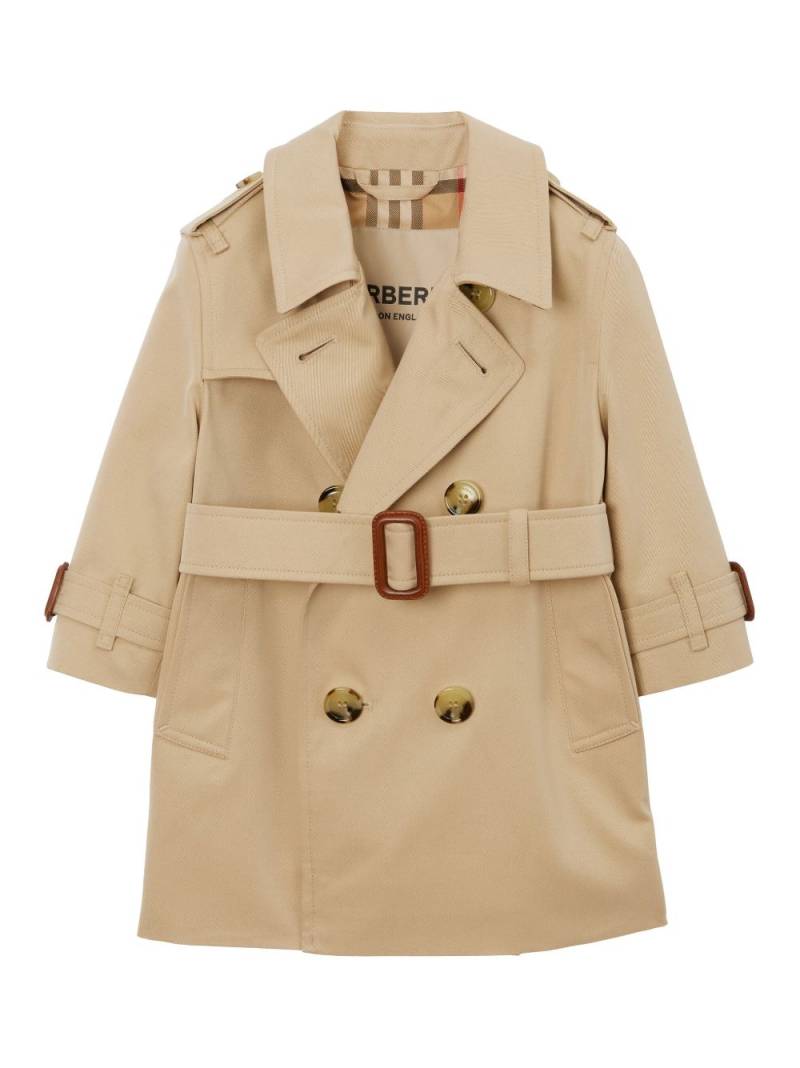 Burberry Kids belted gabardine trench coat - Neutrals von Burberry Kids